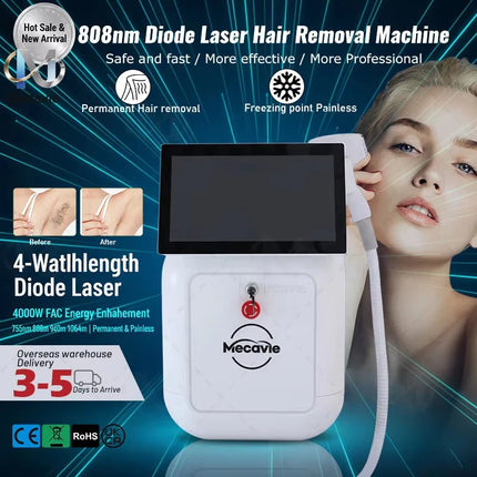 2026 New 4000W 4-Wave Laser Hair Removal - 808/755/940/1064nm Diode Cooling System Painless Permanent Hair Remover for All Skin