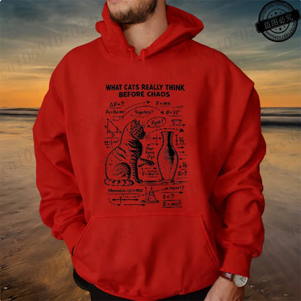 Funny Cat Physics Design Hoodies Math Science Humor Cat Print Sweatshirt Personalized Men Women Casual Streetwear Fashion Hoodie
