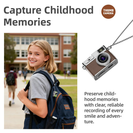 1080P HD Retro Thumb Camera Wearable Portable Mini Keychain Camera for Outdoor Travel Photography VLOG