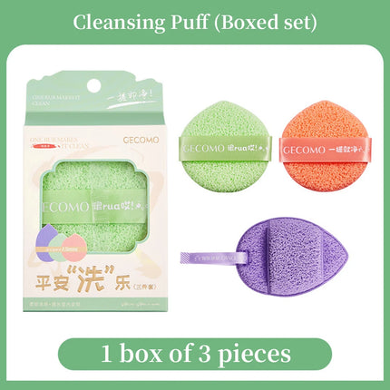 GECOMO Cleansing Face Puff Soft Skin-friendly Fast Foaming Deep Clean Hygienic Facial Face washing Sponges Facial Skin Care Tool