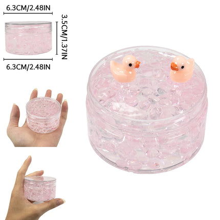 120ml Clear Beads Slime Kit with Duck Charms - Perfect Anti Stress Stretchy & Non-Sticky Crystal Slime Gift for Kids Teens