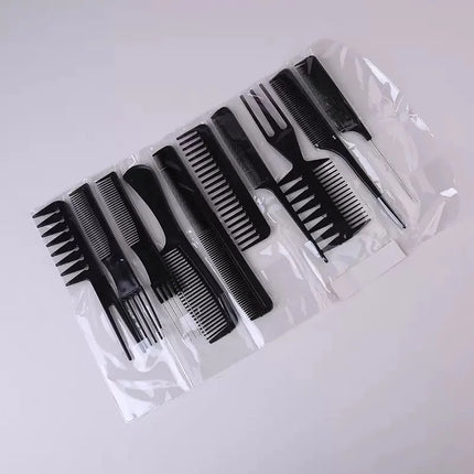 salon brush set 10pcs/set Hairdressing Comb Weaving Cutting Brush Professional Salon Hair Coloring Tool Hairstyle styling combs