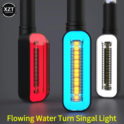 2Pc Turn Signal LED Light Motorcycle Stop Signal DRL Flowing Water Flashing 2 in 1 Blinker Tail Accessory Lamps New