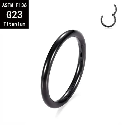 1/10PCS ASTM F136 Titanium Hinged Hoop Nose Rings 20G 18G 16G Septum Ring Wholesale Body Piercing Jewelry Cartilage Rook Earring