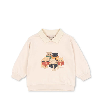 European American Girls Sweatshirts 2026 Spring Baby Boy Jacket Hoodies and Pant Suit Cat Print Pullover Top Clothes