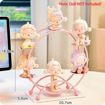 Metal Blind Box Display Rack for Mini Cute Figure Iron Art Ferris Wheel Step Ladder Doll Storage Box for Collector Toy Accessory