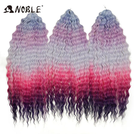 Noble 24Inch 300g Crochet Hair Curl Hair Water Wave Ombre Blonde Twist Crochet Hair Braid Hair Deep Wave Braiding Hair Extension