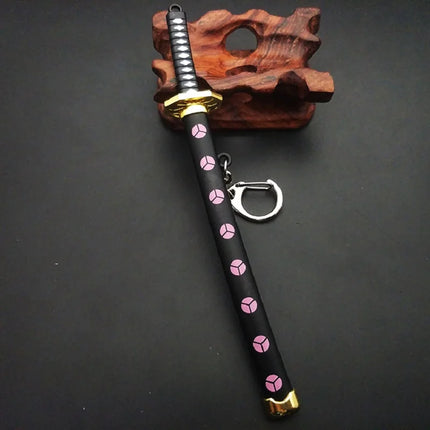 Anime Keychain Roronoa Zoro Samurai Sword Metal Key Ring Scabbard Keyring Katana Buckle Key Chain Unisex Jewelry Gift