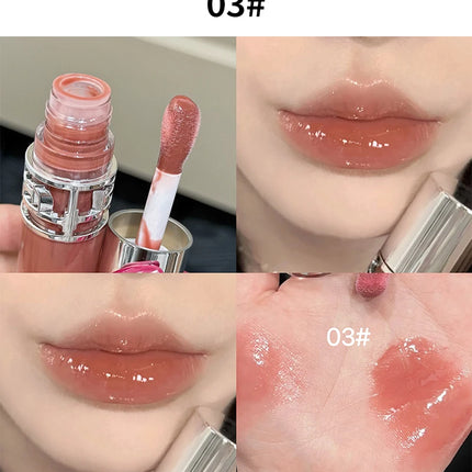 Flowing mirror lip gloss, waterproof and long-lasting luster, non stick to the cup, silky texture, natural makeup effect