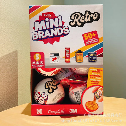 New Zuru Mini Brands Retro 5 Surprise Blind Ball 5 Minis Inside 50+ Retro Collectibles Mystery Capsule Toy For Collectors Gift