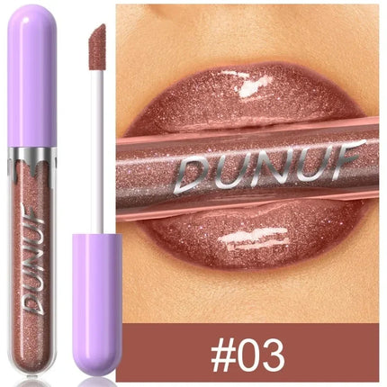 1pc Metallic Liquid Lipstick Long Lasting Glitter Lip Glaze Waterproof Moisturize Brown Lip Tint Shiny Shimmer Lipgloss Makeup