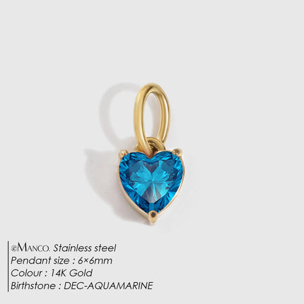 eManco 6MM Colorful Birthstone Pendant DIY Stainless Steel Women's Accessories Niche Design Luxury Rhinestone Charms Wholesale