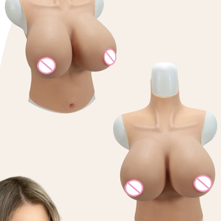 Realistic Silicone Breast Prosthetics for Crossdressing Fake busty boobs Half-Body Style I＆K Cup Comfortable And Natural-Looking