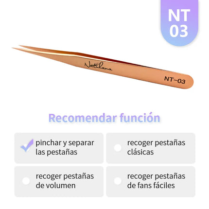 New Professional Fiber Tip Tweezers Rose Gold Lashes Tweezers Stainless Steel Eyelash Extension Tweezers Makeup Tools