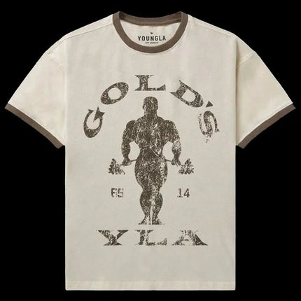 Men Fitness Cotton T-Shirt Printed - Summer Breathable Gym Running Top