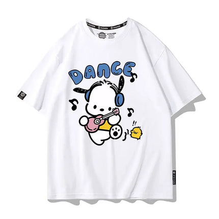 Sanrio Summer Baby Girls 100% Cotton Clothes Kids Children Boys Cute Pochacco Printed T-shirts Cartoon Short Sleeve Top Outfits