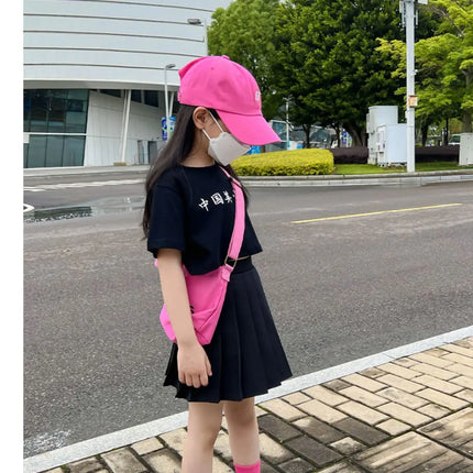 1pcs Spring Summer Girls Pleated Skirt Students Elastic A-line Skirt Kids College Style jk Skirts Childrens Fashion Short Skirts