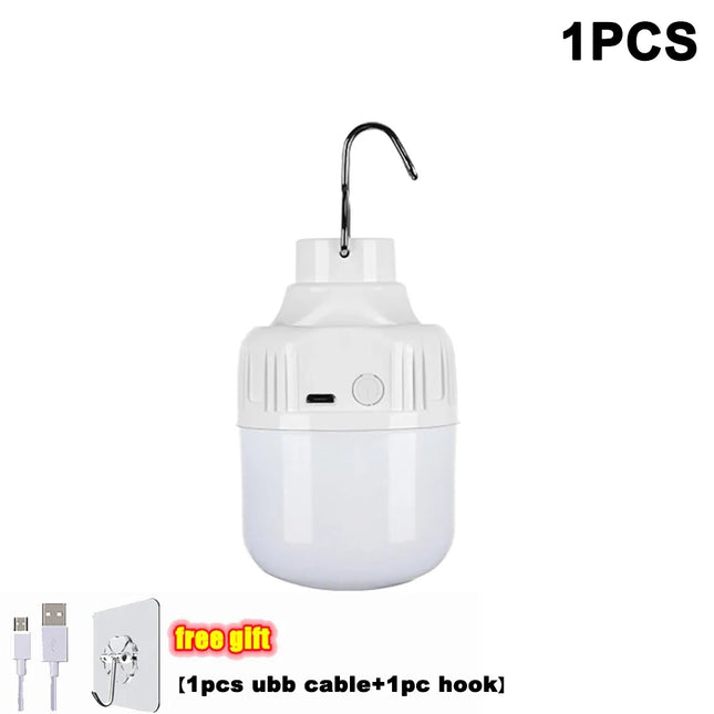 Outdoor USB Rechargeable LED Lamp Bulbs High Brightness Emergency Light Hook Up Camping Fishing Portable Lantern Night Lights