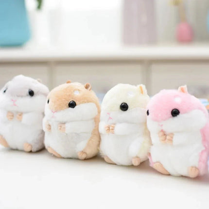 1PCS Stuffed 10cm Hamster Plush Doll Keyrings Animal Children Toys Key Chain Kawaii Dolls Kids Child Christmas Gifts Bag Pendant