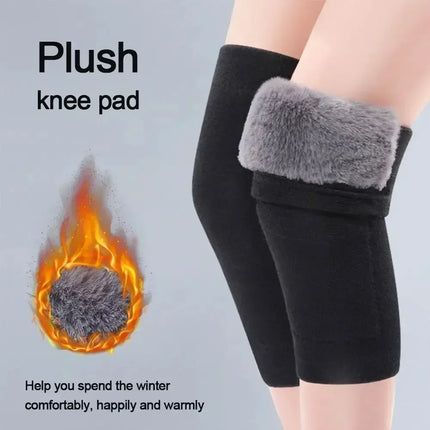 Winter Warm Knee Joint Pain Arthritis Rabbit Fur Knee Breathable Elastic Windproof Knee Protector Women Men Cold Leg Kneepad
