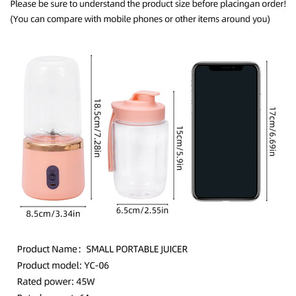 400ml Portable USB Electric Travel Juicer Cup For Smoothie Milkshake Home Gym Kitchen Mini Mixer Tool