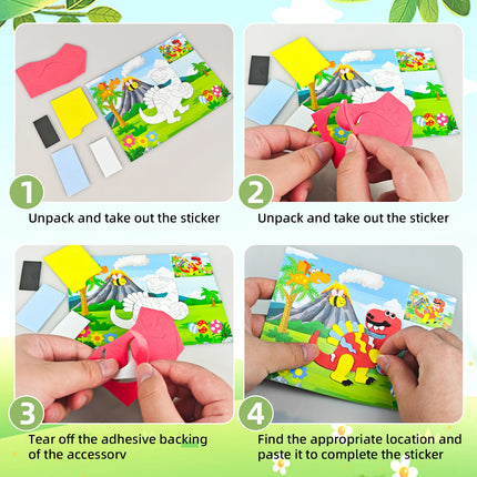 3D EVA Foam Sticker Puzzle DIY Cartoon Animal Educational Toys for Toddlers Kids Art Craft Kits Creative Activity Birthday Gifts
