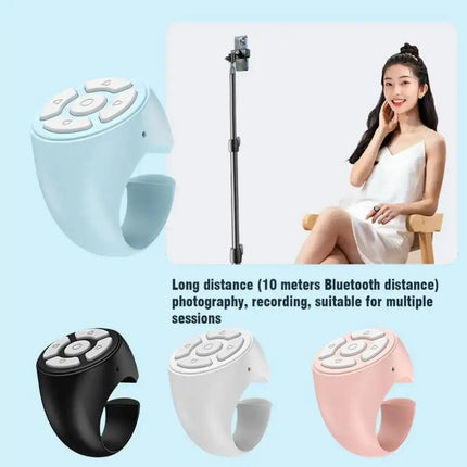 Wireless Remote Controller Ring Portable Comfortable To Wear Fingertip Selfie Video Controller Stable Signal Transmission
