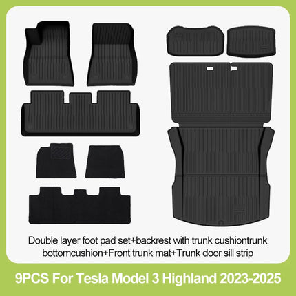 BYTON Floor Mats Compatible Custom Fit Floor Liners for 2023-2026 Tesla Model 3 Highland All Weather Protection car mats