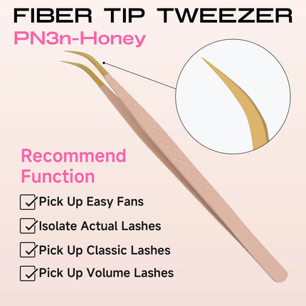 Fiber Tip Lash Extension Tweezer, Titanium Black Eyelash Nano Tip Tweezer for Lash Tech Supplier