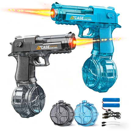 Manual & Electric Water Gun for Kids & Adults, With Lights & Rechargeable Water Blaster for Summer Pool Beach Outdoor Squirt Gun