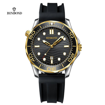 BINBOND Brand New Fashion Ultra-thin Sea Horse Series Men's Business Quartz Watches Waterproof Luminous Sports Casual Men's Watch