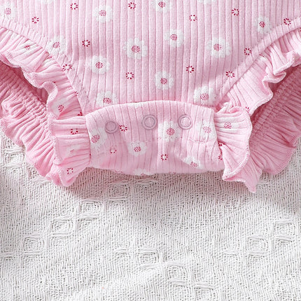 2PCS Summer Baby Girl Jumpsuit with Round Neck Butterfly Sleeve Design, Cute Sweet and Lively Princess Style Newborn Jumpsuit