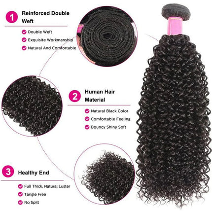 Peruvian Kinky Curly Human Hair Bundles 1/3/4 Pieces Jerry Curly Natural Hair Extensions Woman Wet And Wavy Human Hair Bundles