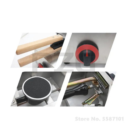 Stainless Steel Gas Taiyaki Machine 2 Pcs Nonstick Fish Waffle Making Taiyaki Baker Pan Machine Waffle Maker Equipment