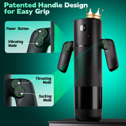 3 IN 1 Male Masturbation Cup with Handle Automatic Sucking Telescopic Penis Trainer Pocket Pussy Dicks Massager Men Adult Toys