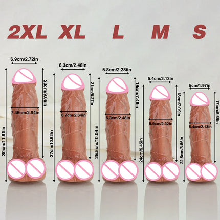 Realistic Skin Dildo Soft Thick Silicone Dildos Huge Penis Woman masturbation Man Anal Sex Toys Suction Cup Dick Big Glans Cock