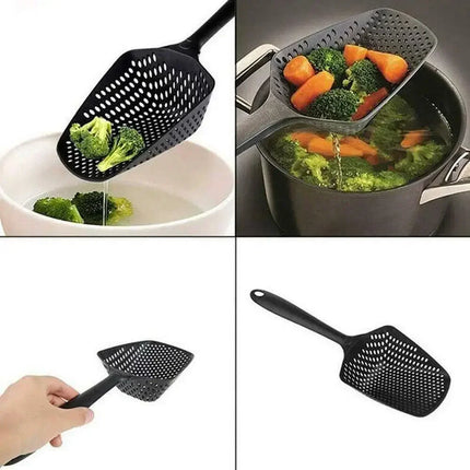Strainer Spoon Long Handle Tool Colander Draining Scoop Pasta Strainer Cooking Kitchen for Spaghetti, Noodles, Veggies