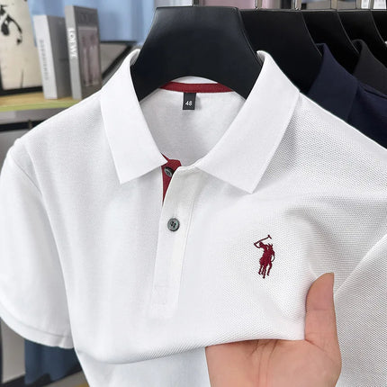 Luxury brand, 100% cotton, short sleeve polo shirt, new summer trend, Paul pony embroidery, T-shirt, business, golf, casual men's wear