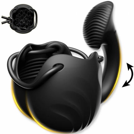 Vibrating Cock Ring Adult Sex Toys Penis Ring Vibrators Perineum Stimulator Testicle Toys Scrotum Testis Massager Glans Training
