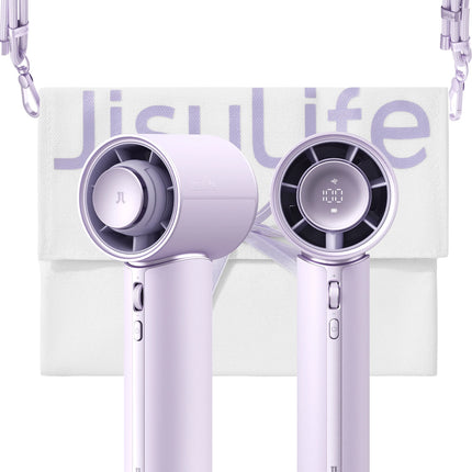 JISULIFE Portable Handheld Fan Pro1 Mini Refined Utility,Elite PU Leather, 30 Hour Cooling Power, Aroma Pod, 100-Speed Precision