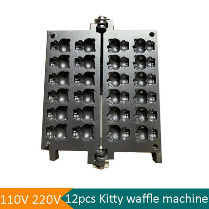 Hot Sale 12pcs Electric Waffle Maker Cat Shape Waffle Machine Mini Cute Shaped Waffles Machine New Arrival Taiyaki Waffle Maker