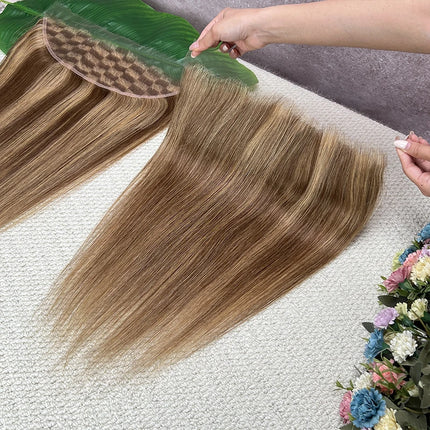 #P427 Highlight Color Straight Hair 13x4 HD Lace Frontal Pre Plucked Melt Skins Invisible HD Lace 100% Raw Virgin Human Hair