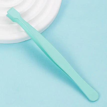 2Pcs Eyelash Tweezer Set Lash Pick Up Clip Pointed Flat Clip Lash Grafting Item Lower Eyelashes Applicator Portable Makeup Clamp