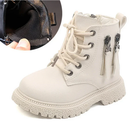 2025 Spring Autumn Winter Ankle Boots Light Girl Platform Shoes Burgundy Beige Black Boys Short Boots Super Cozy Shoes