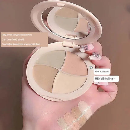 Four-color Concealer Facial Concealer Spots Tear Grooves Law Lines Dark Circles Brighten And Even Skin Tone