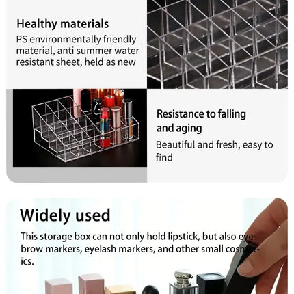 24 Grid Lipstick Holder Acrylic Cosmetics Storage Box Can Store And Sort Lipstick Nail Polish And Jewelry Display Rack