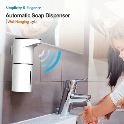 350ML Automatic Sensing Soap Dispenser Type C Multiple Levels Contactless Electric Frother Charging Wall Mounted Vertical