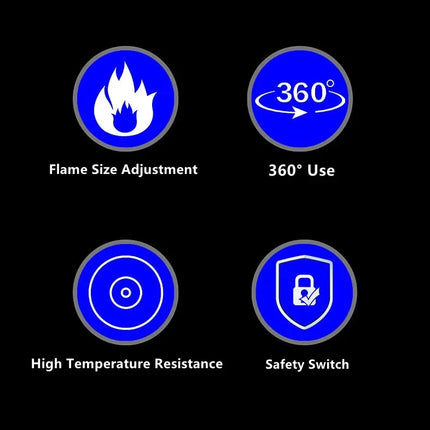 JOBON Metal Outdoor Windproof Turbine Torch Strong Fire Power Blue Flame Straight Butane Gas Lighter Gas Kitchen BBQ Welding