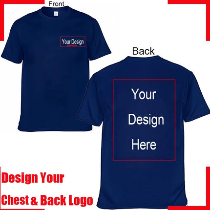 Text Name Tsihrts Men's Personalized Cotton T-shirt Custom  Add Your Own Message Fashion men tshirt bigger size 4XL 5XL