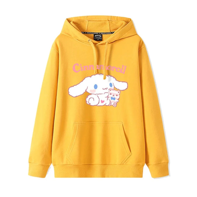 Cinnamoroll  Hooded Sweater for Women 2024 New Versatile Oversize Academy Style Sweater Coat Loose, Comfortable, and Fashionable